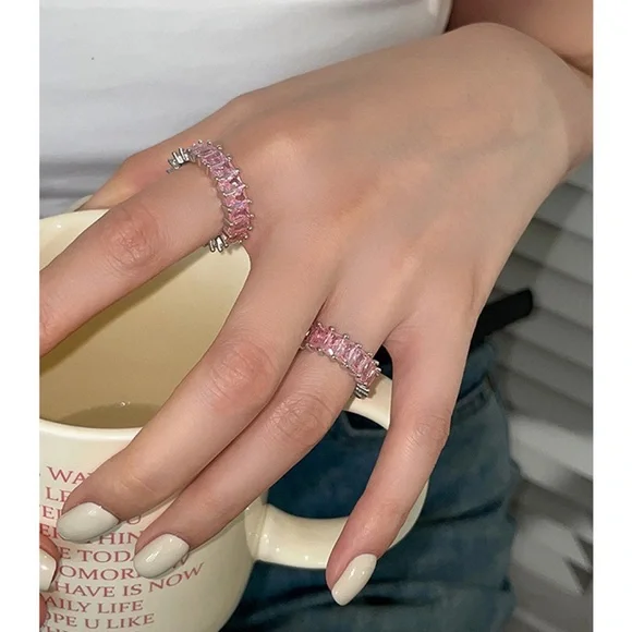 Pink rhinestones ring - Picture 6 of 7